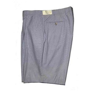 Haspel Shorts Blue White Pinstripe Cotton Blend Pleated Men's Size 40